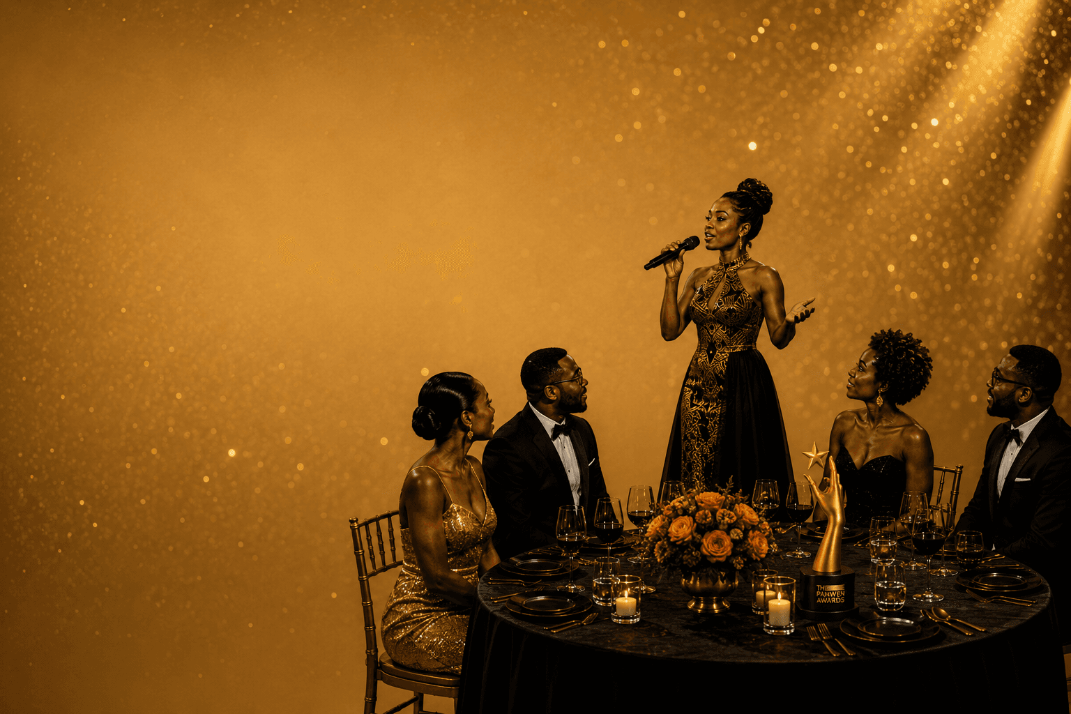 PAWEN gala guest speaking during dinner
